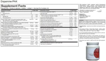 DopaminePAK-Supplement-Fact